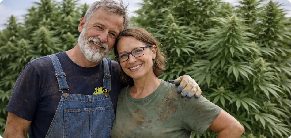 Couple of happy weed growers